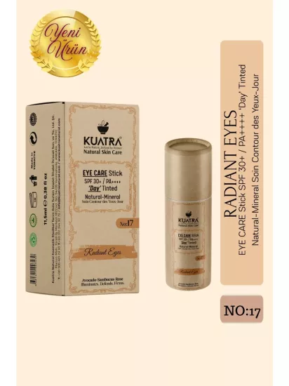 KUATRA RADİANT GÖZ ÇEVRESİ DOĞAL MİNERAL GÜNDÜZ BAKIM STİCK SPF 30+ | PA + RENKLİ 11,5 ML